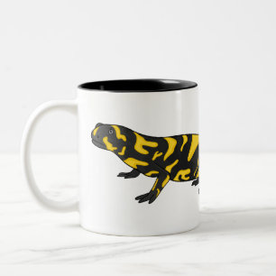 Tiger salamander cartoon illustration   Two-Tone coffee mug