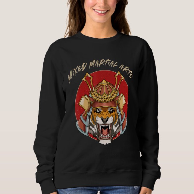 Tiger Samurai Head MMA Cage Fighter Free Fighting Sweatshirt (Front)