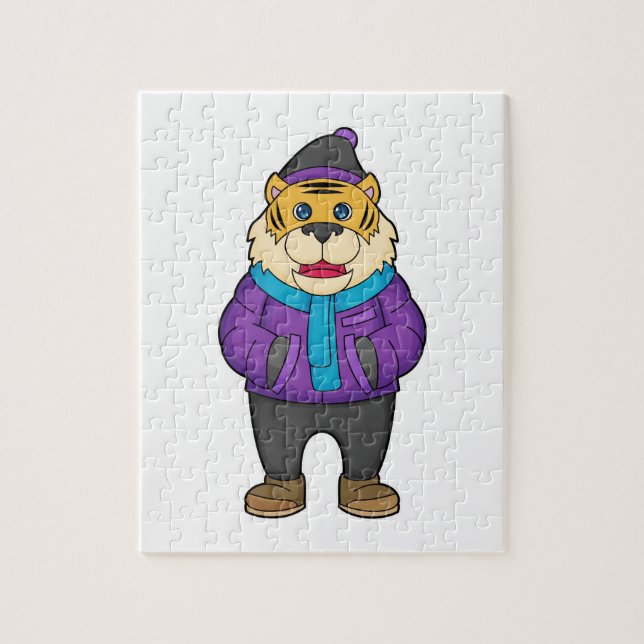 Tiger Scarf Beanie Jigsaw Puzzle (Vertical)