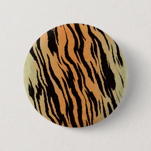 Tiger seamless pattern texture background 6 cm round badge