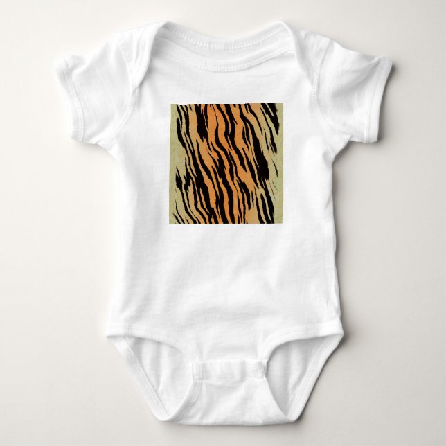 Tiger seamless pattern texture background baby bodysuit (Front)
