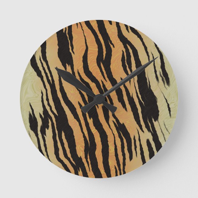 Tiger seamless pattern texture background round clock (Front)