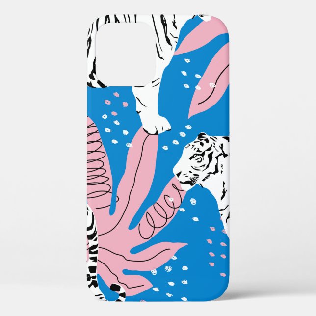 Tiger seamless pattern,wild animal background,tren Case-Mate iPhone case (Back)