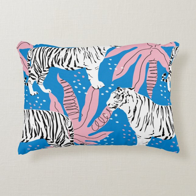 Tiger seamless pattern,wild animal background,tren decorative cushion (Front)