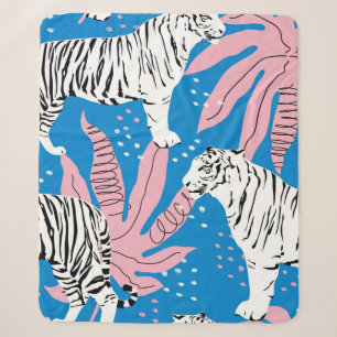Tiger seamless pattern,wild animal background,tren sherpa blanket