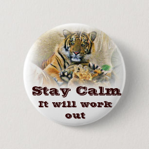 Tiger,Seeking_ 6 Cm Round Badge