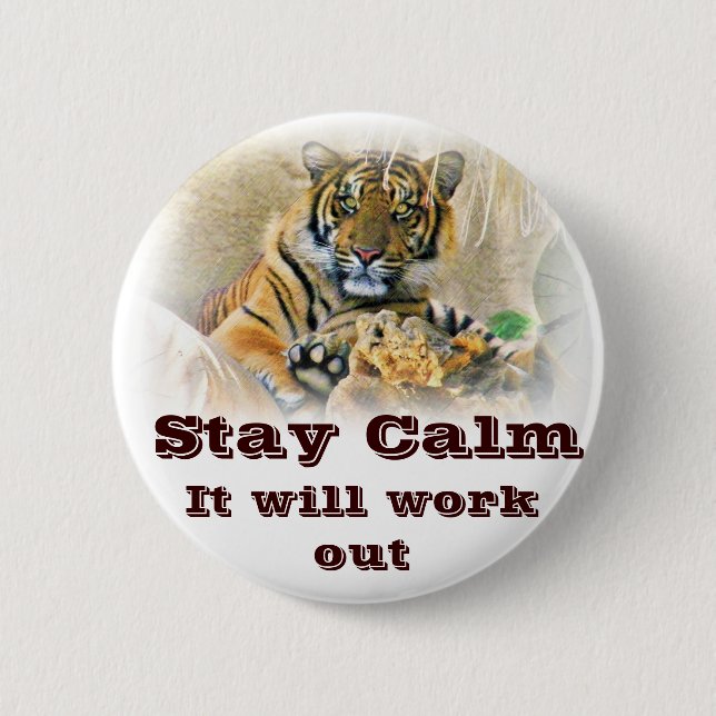 Tiger,Seeking_ 6 Cm Round Badge (Front)