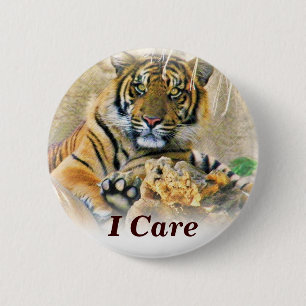 Tiger,Seeking_ 6 Cm Round Badge
