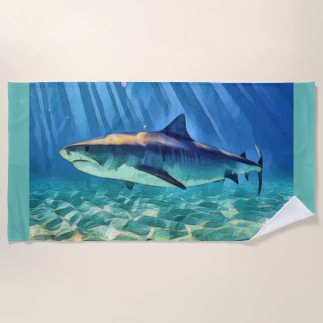 Tiger Shark Beach Towel (Front)