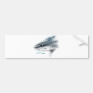 Tiger Shark Head Bumper Sticker