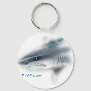 Tiger Shark Head Key Ring