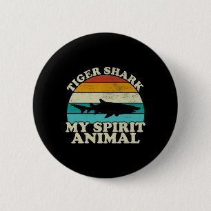 Tiger Shark My Spirit Animal - Vintage Fish Fishin 6 Cm Round Badge