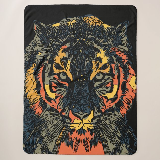 Tiger Sherpa Blanket (Front)