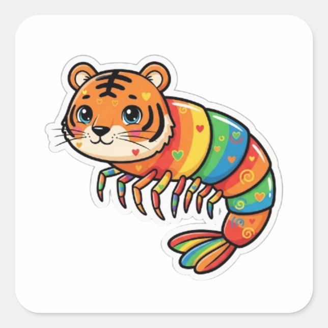 TIGER SHRIMP SQUARE STICKER (Front)