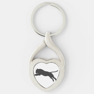 Tiger silhouette - Choose background color Key Ring