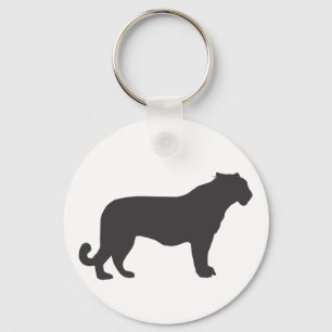 Tiger Silhouette Key Ring