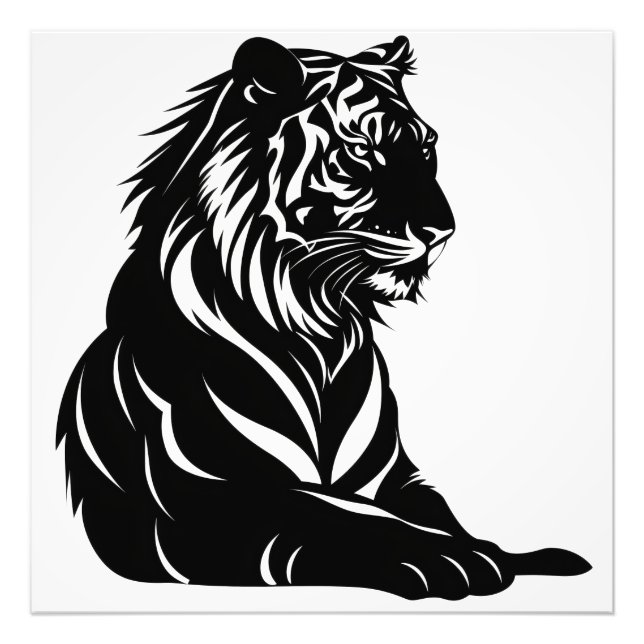 Tiger Silhouette Photo Print (Front)