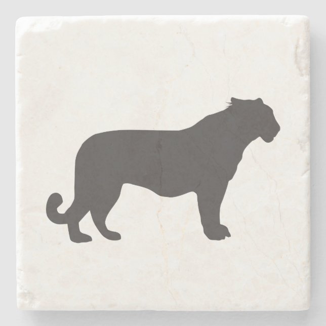 Tiger Silhouette Stone Coaster (Front)