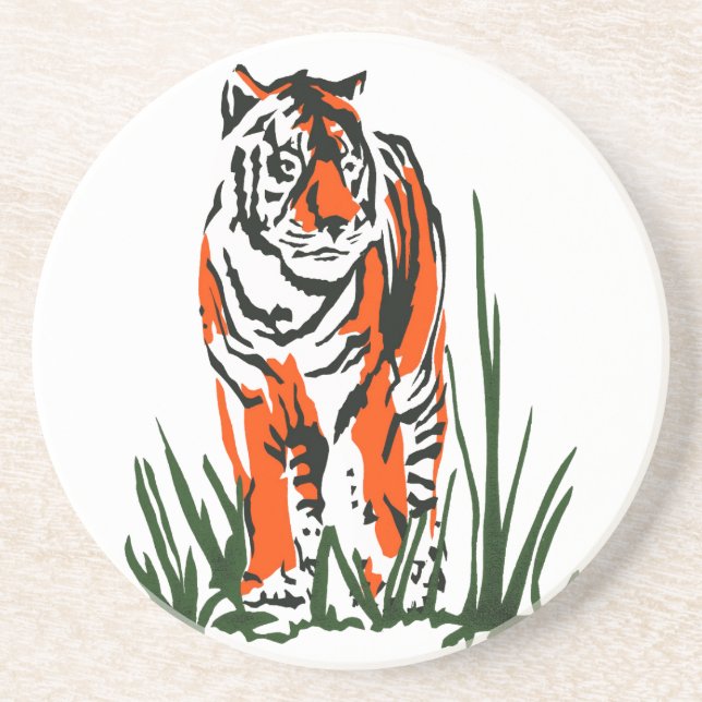 Tiger Silkscreen Coaster (Front)