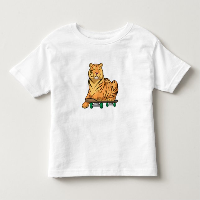 Tiger Skater Skateboard Toddler T-Shirt (Front)