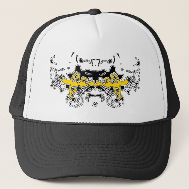 Tiger Sketch (Yellow) Trucker Hat (Front)
