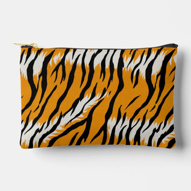 Tiger Skin Animal Print Pattern Design  Accessory Pouch (Front)