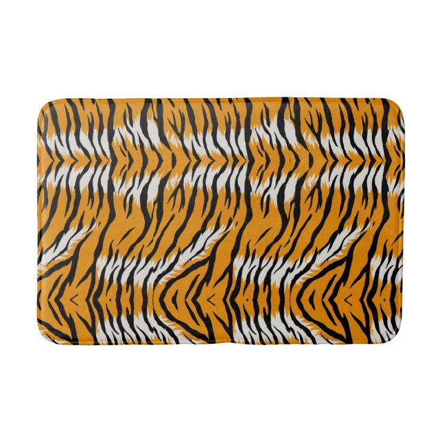 Tiger Skin Animal Print Pattern Design  Bath Mat (Front)
