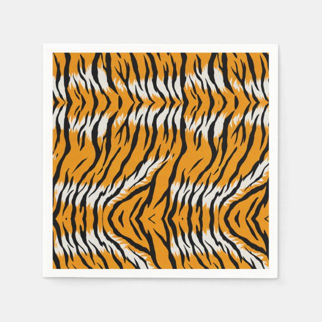 Tiger Skin Animal Print Pattern Design  Napkin (Front)