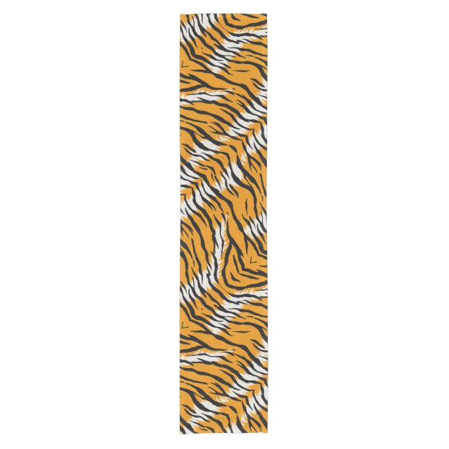 Tiger Skin Animal Print Pattern Design  Short Table Runner (Front)