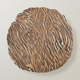 Tiger Skin Design Decorative Cojin Round Cushion