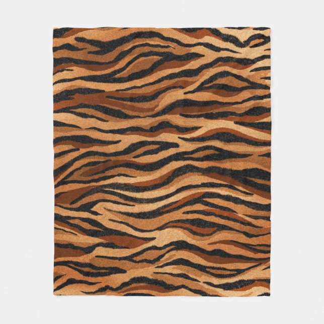 Tiger skin: hand-drawn seamless pattern. fleece blanket (Front)