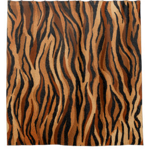 Tiger skin: hand-drawn seamless pattern. shower curtain