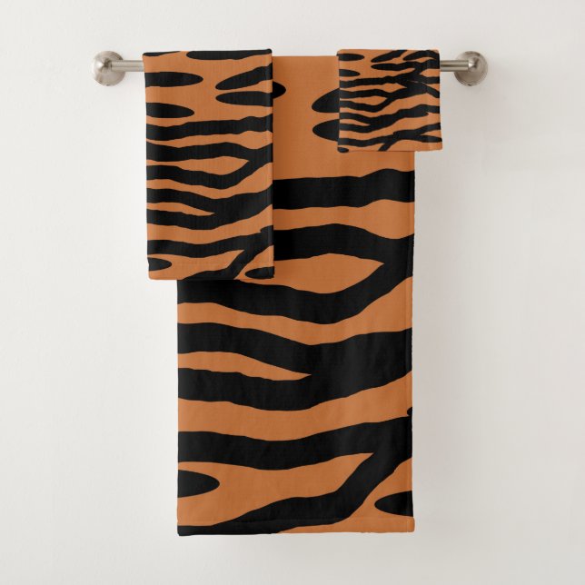Tiger Skin Pattern Design Bath Towel Set (Insitu)