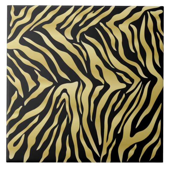 Tiger skin print design   ceramic tile (Front)