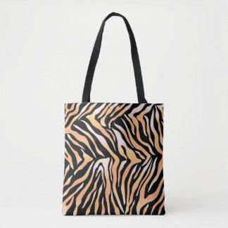 Tiger skin print design tote bag