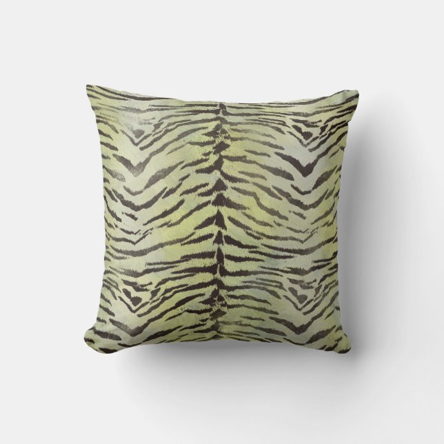 Tiger Skin Print in Lime Chartreuse Cushion (Front)
