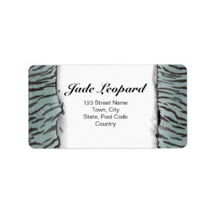 Tiger Skin Print in Minty Jade Label