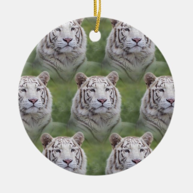 Tiger Skin Print, Safari Animal, Men Women Kids Ceramic Ornament (Front)