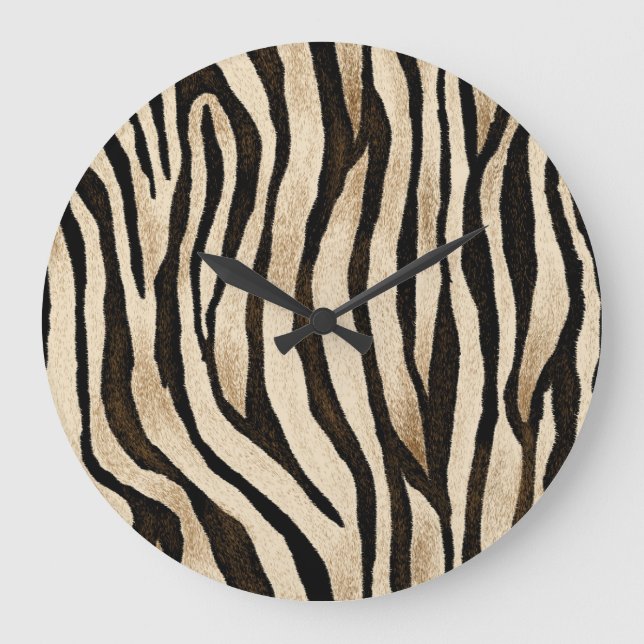 Tiger Skin Seamless Texture Large Clock (Front)
