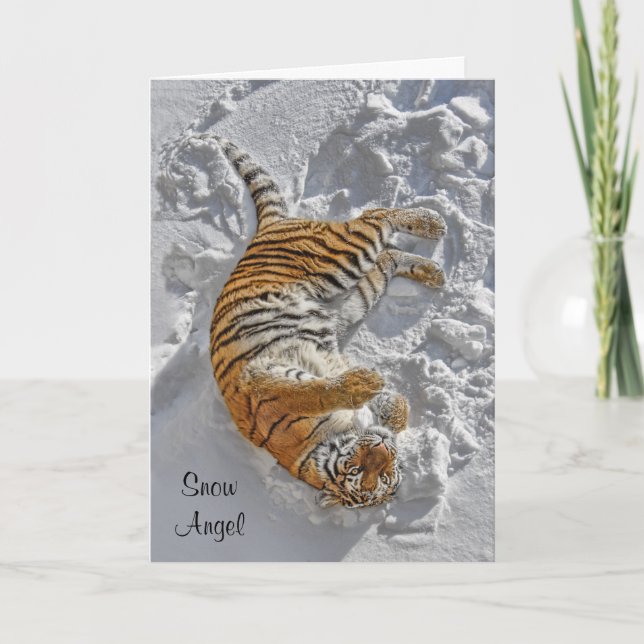 Tiger "Snow Angel" Holiday Card (Front)