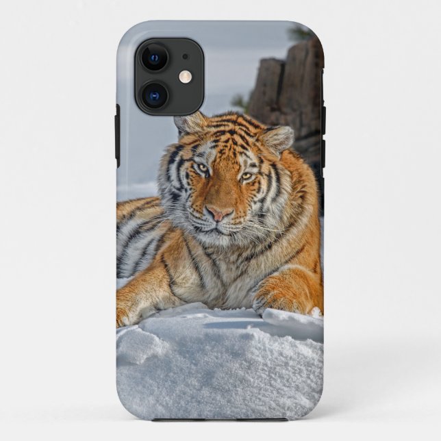 Tiger Snow Portrait Case-Mate iPhone Case (Back)