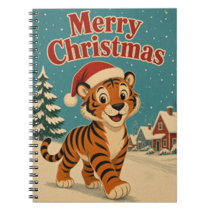 Tiger Snow Village Animal Christmas Notebook