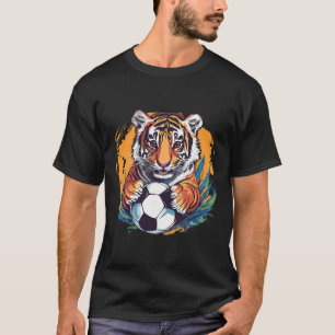 Tiger Soccer Byll Fierce Jungle Animal T-Shirt