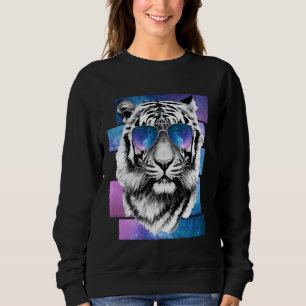 Tiger Space Glasses Galaxy Sunglasses Vaporwave Ae Sweatshirt