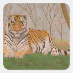 Tiger Square Sticker