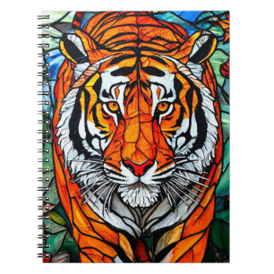 Tiger stained glass notebook