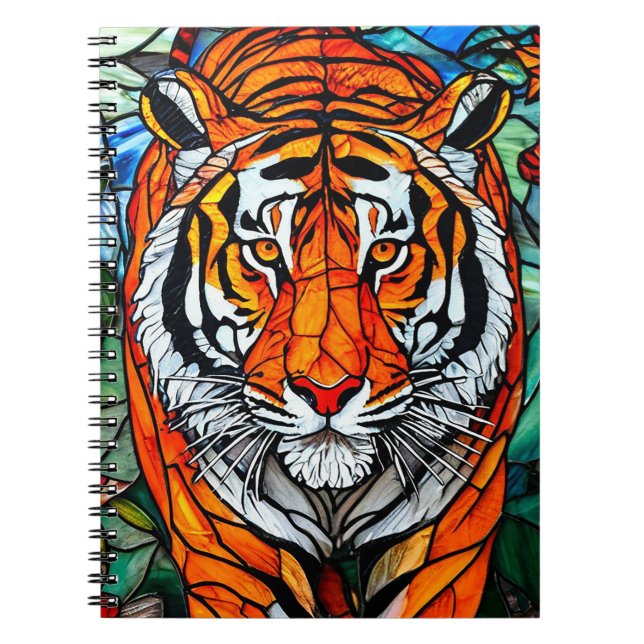 Tiger stained glass notebook (Front)
