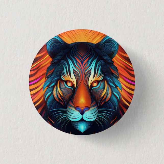 Tiger Stare! 3 Cm Round Badge (Front)
