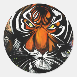 Tiger Stare Classic Round Sticker