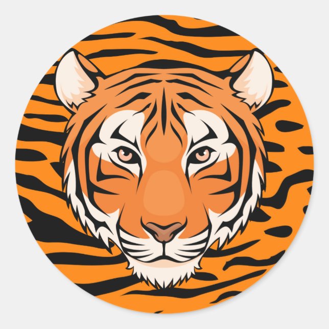 Tiger Sticker  (Circle) - go wild tigers! (Front)